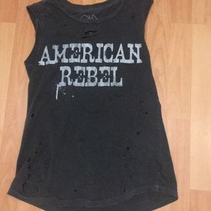 Chaser Black Muscle Tee with White Print